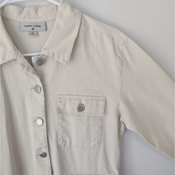 Sandy Liang x Target Cream Long Sleeve 90s Coveralls Jumpsuit Women's size 6 - Picture 4 of 11